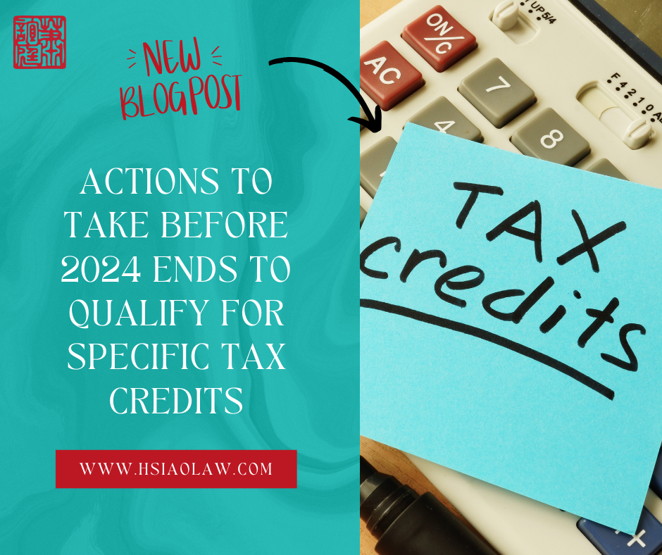 An image for a blog article with a calculator in the background and a post-it note that says Tax Credits