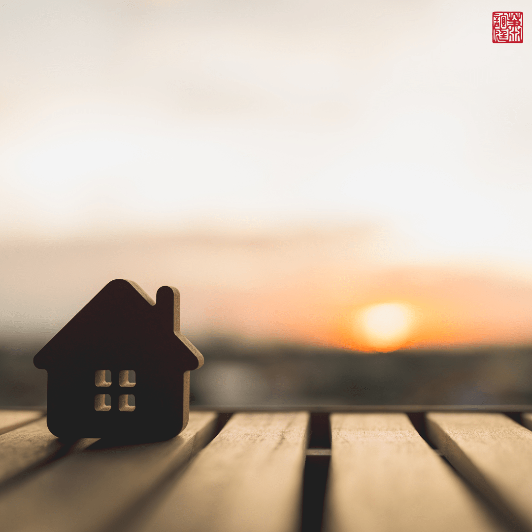 an image of a fort of wooden piece shaped as a house under a sunset representing inheritance