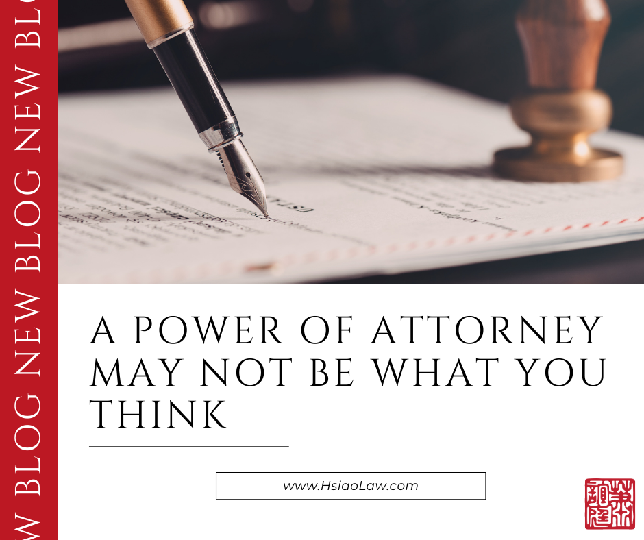 An image about the blog article "A Power of Attorney may not be what you think"