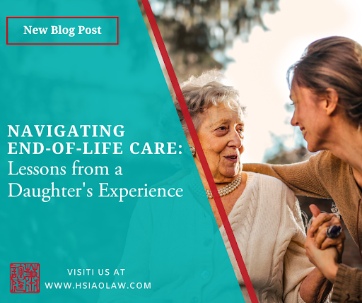 A photo of a mother and daughter hold hands while looking at each other which represents navigation of end of life care from daughter's experience.